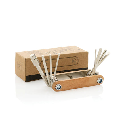  a versatile woodworking tool with a hexagonal shape and natural wood finish.