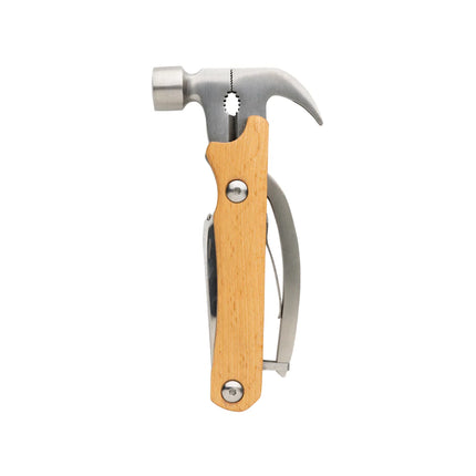  with a wooden handle and versatile hammer head for various tasks.