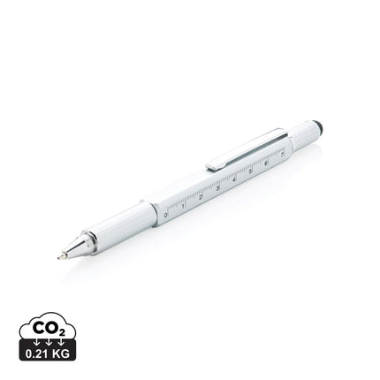 XD Collection 5-in-1 aluminium toolpen showing multiple built-in tools and torch functions in a compact design.