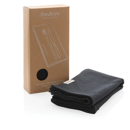 Set of four Ukiyo Aware™ 180g cotton table napkins with a soft