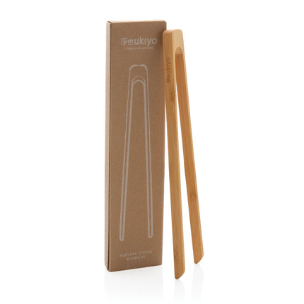Ukiyo bamboo serving tongs for home and kitchen use