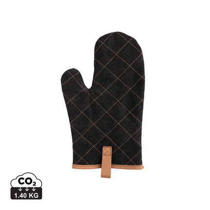 Deluxe canvas oven mitt from XD Collection with reinforced grip and heat-resistant material for safe handling in the kitchen.