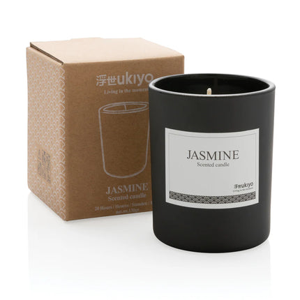 Small Ukiyo scented candle in a clear glass holder