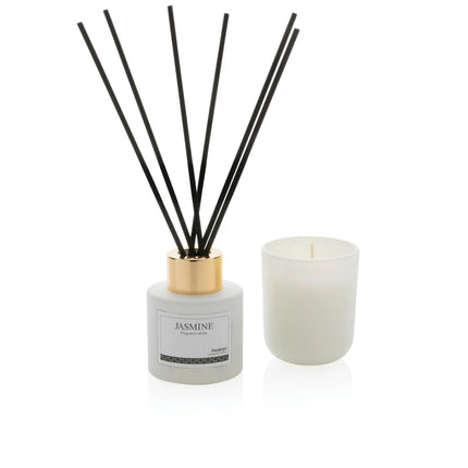 Ukiyo candle and fragrance sticks gift set with scented candles and sticks in elegant packaging for home décor and aromatherapy.