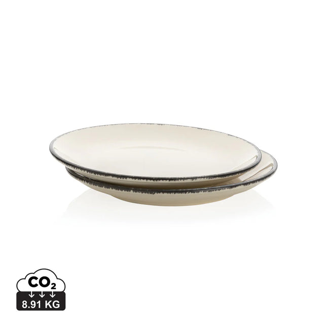 Set of two Ukiyo dinner plates with smooth