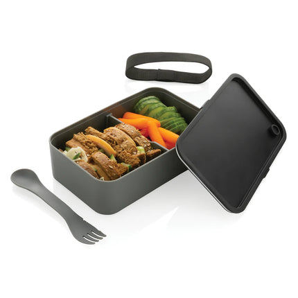Recycled polypropylene lunch box with integrated spork from XD Collection