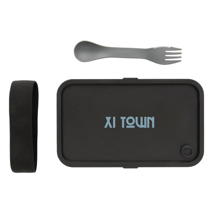 Recycled PP lunch box with spork from XD Collection