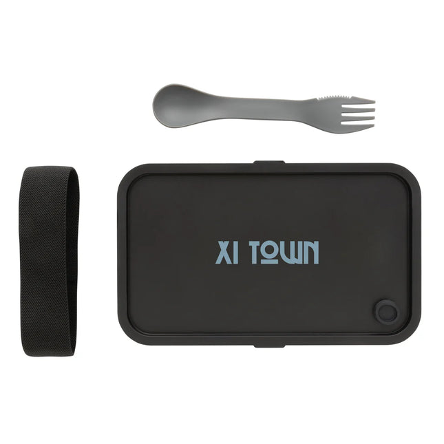 Recycled PP lunch box with spork from XD Collection