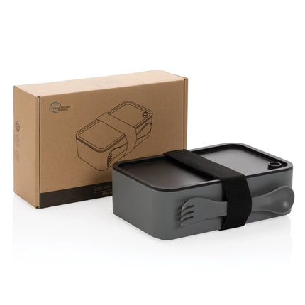 Recycled PP lunch box with spork from XD Collection