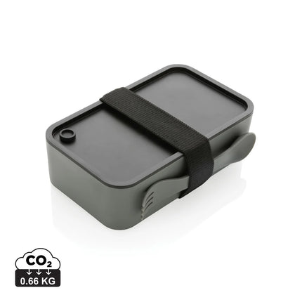 Recycled PP lunch box with spork from XD Collection