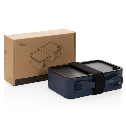 Recycled PP lunch box with spork from XD Collection