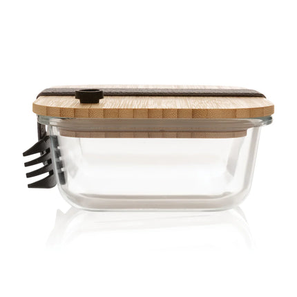  showcasing a clear glass container with natural bamboo top