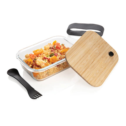 Glass lunchbox with bamboo lid from XD Collection