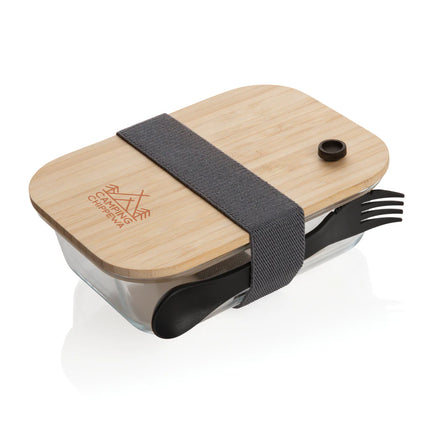 Glass lunchbox with bamboo lid from XD Collection