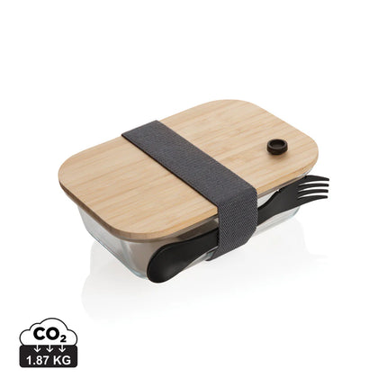 Glass lunchbox with bamboo lid from XD Collection