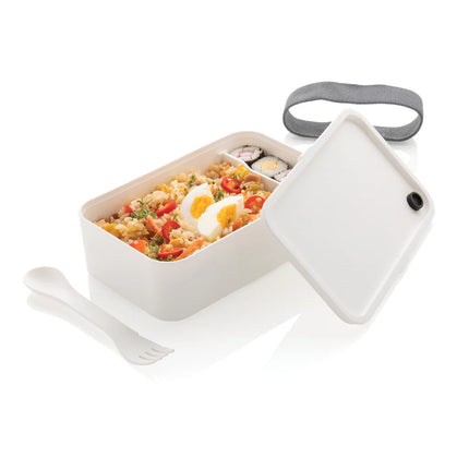 Pink PP lunchbox with integrated spork from XD Collection