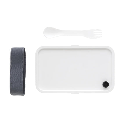  durable food storage container with lid and integrated utensil for home and lunch use.