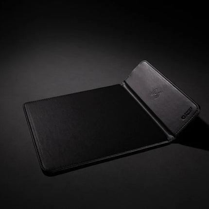 Swiss Peak RCS recycled PU 10W wireless charging mousepad for phones and tablets