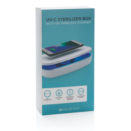 XD Collection UV-C steriliser box with 5W wireless charger for phones and tablets
