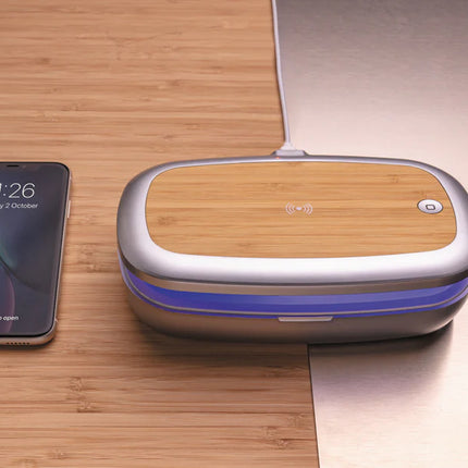XD Xclusive Rena UV-C steriliser box with 5W wireless charger for phones and tablets