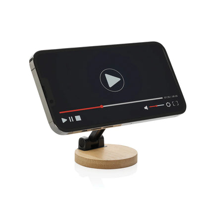 XD Collection Magmount RCS recycled plastic and bamboo phone stand for smartphones and tablets