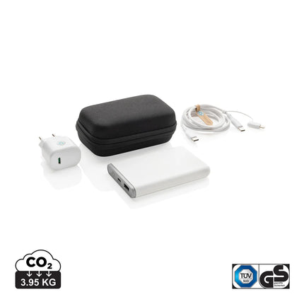 XD Collection Surge RCS recycled PET 20W Type-C charging set with three phone and tablet chargers