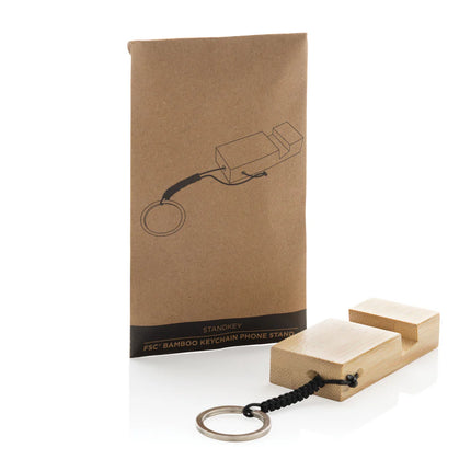 Bamboo keychain phone stand by XD Collection