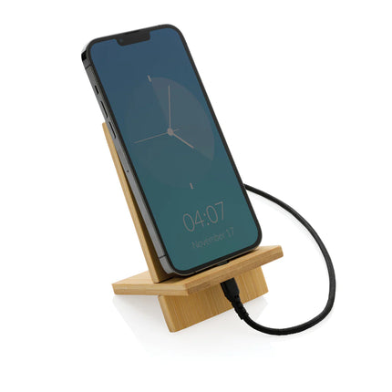 Bamboo phone stand from XD Collection in kraft box