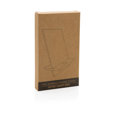 Bamboo phone stand from XD Collection in kraft box