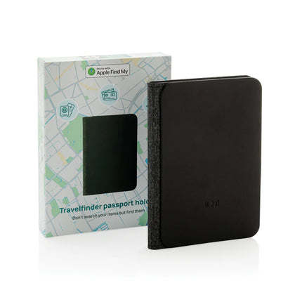 XD Collection Trackmate RCS polyester passport holder with worldwide locating feature for secure travel document protection.