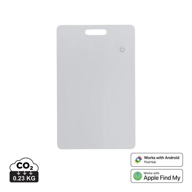 XD Collection Findit Dual RCS plastic ultra-thin rechargeable phone and tablet finder card on white background