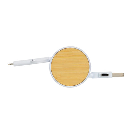XD Collection RCS recycled plastic Ontario 6-in-1 retractable cable for phones and tablets