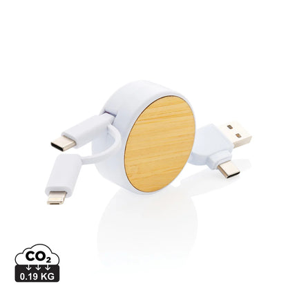 XD Collection RCS recycled plastic Ontario 6-in-1 retractable cable for phone and tablet accessories