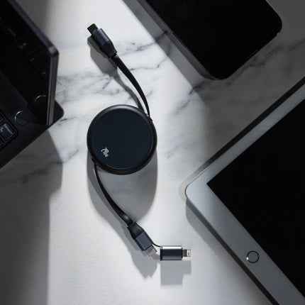 XD Xclusive Terra RCS recycled aluminium 240W 2-in-1 retractable cable for phone and tablet accessories