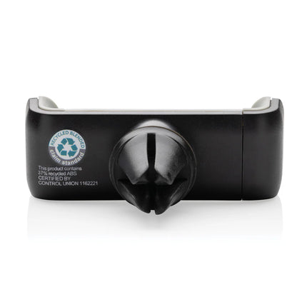 XD Collection Acar RCS recycled plastic 360-degree car phone holder mounted on a car dashboard showcasing adjustable grip