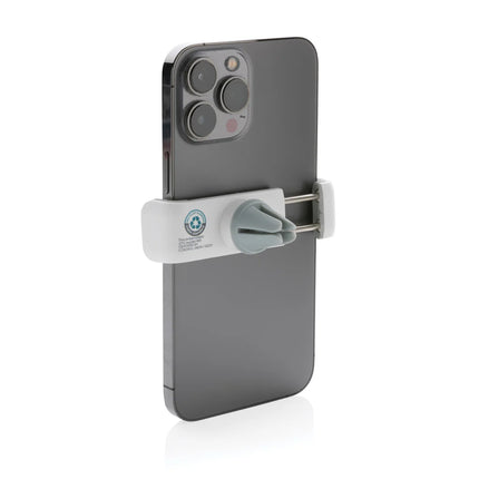 XD Collection Acar RCS recycled plastic 360-degree car phone holder mounted on a vehicle dashboard.