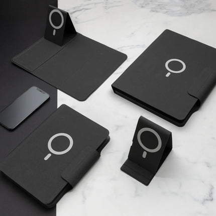  holding a smartphone in a sleek