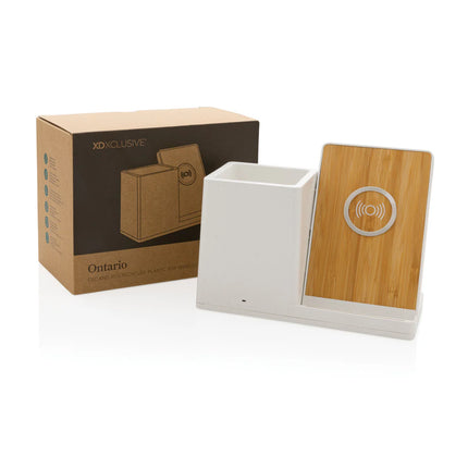 XD Xclusive Ontario RCS recycled plastic 10W wireless charger for phones and tablets with a sleek