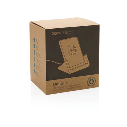 Ontario RCS recycled plastic 10W stand for phones and tablets by XD Xclusive