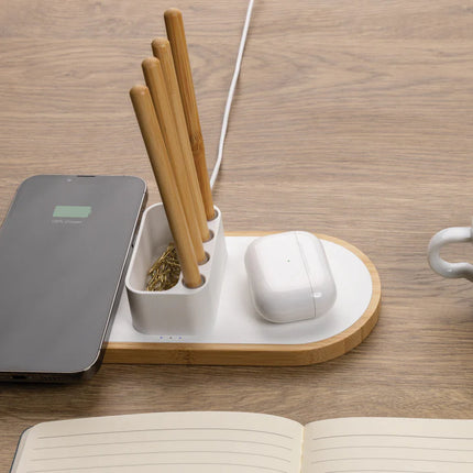 XD Xclusive Ontario RCS plastic 10W dual wireless phone and tablet charging pad on a flat surface.