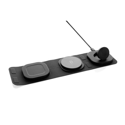 Swiss Peak RCS plastic 3-in-1 wireless travel charger for phone and tablet