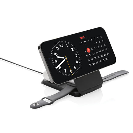 Swiss Peak RCS rPU 15W 3-in-1 magnetic wireless charger for phones and tablets