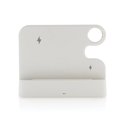 XD Collection Joltz RCS recycled plastic dual 15W charger with iWatch slot for phones and tablets