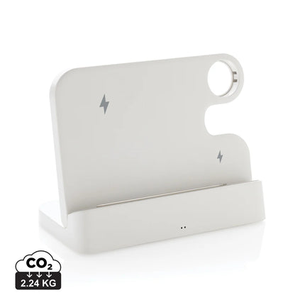 XD Collection Joltz RCS recycled plastic dual 15W charger with iWatch slot for phone and tablet accessories