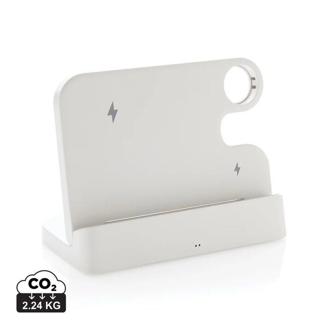 XD Collection Joltz RCS recycled plastic dual 15W charger with iWatch slot for phone and tablet accessories