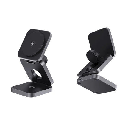 XD Xclusive Terra RCS recycled aluminum 3-in-1 foldable 15W charger for phones and tablets
