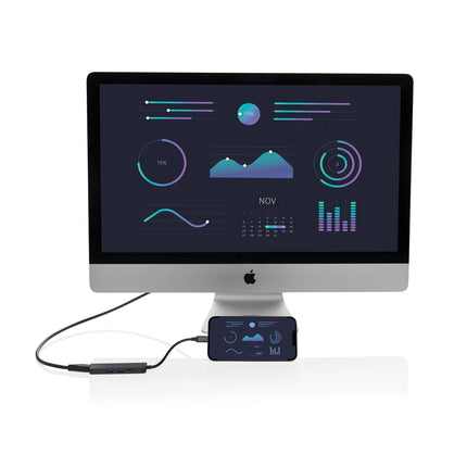  showcasing sleek design and port connections.