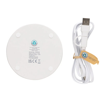 XD Collection RCS standard recycled plastic 10W wireless charger for phones and tablets