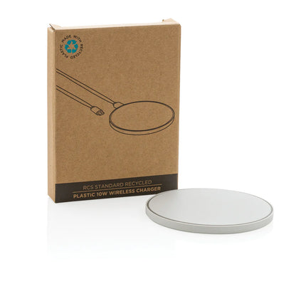 Recycled plastic 10W wireless charger from XD Collection for phones and tablets