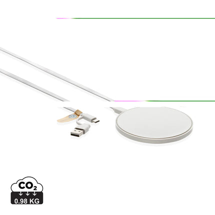 XD Collection RCS standard recycled plastic 10W wireless charger for phones and tablets
